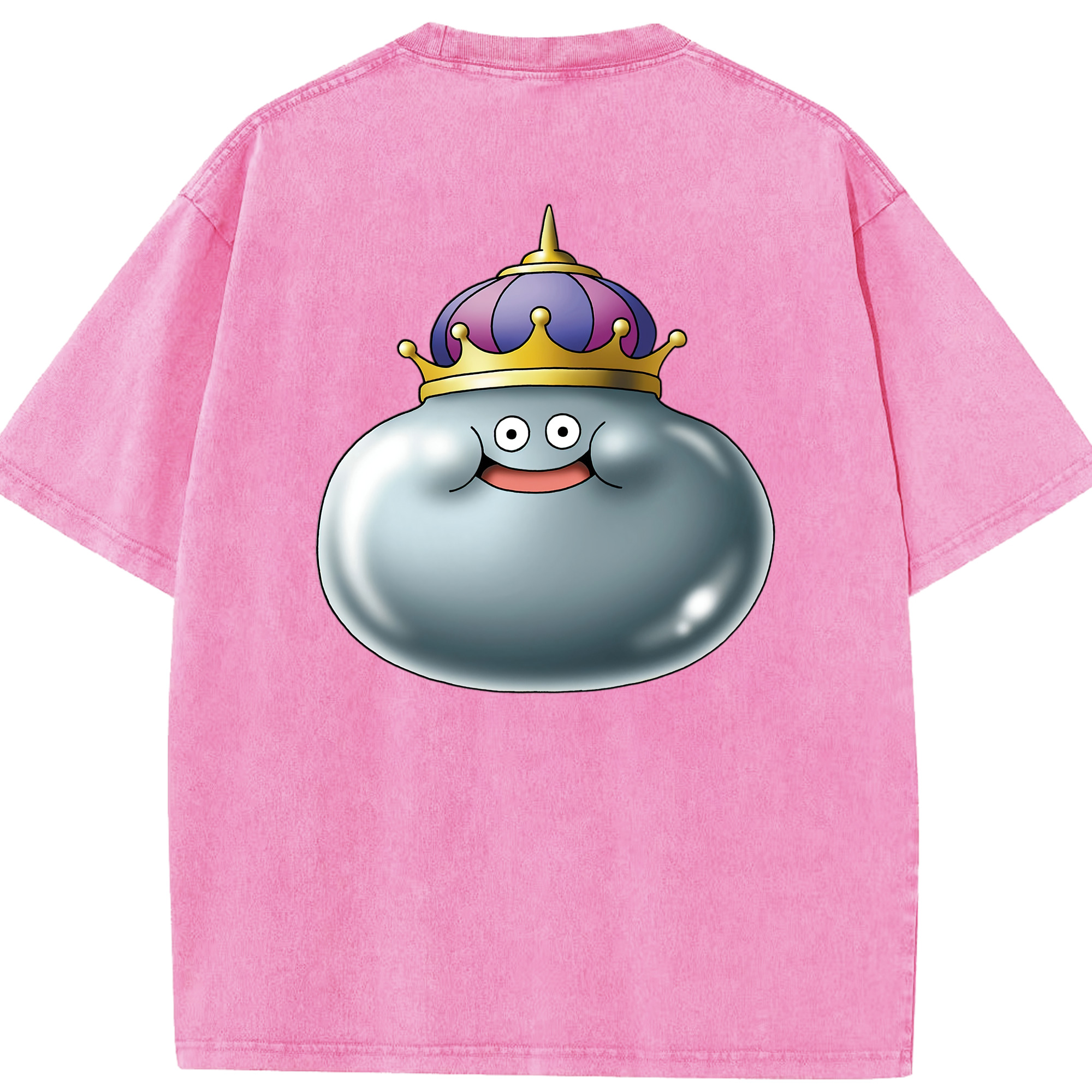 （画像用） ドラゴンクエスト Doragon Kuesuto Dragon Quest 綿100% ヴィンテージ風 半袖Tシャツ（背面プリント）